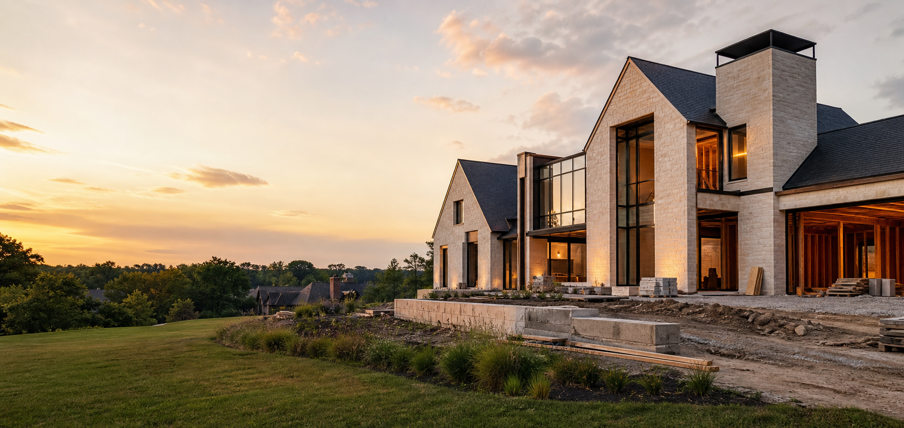 Modern custom home construction